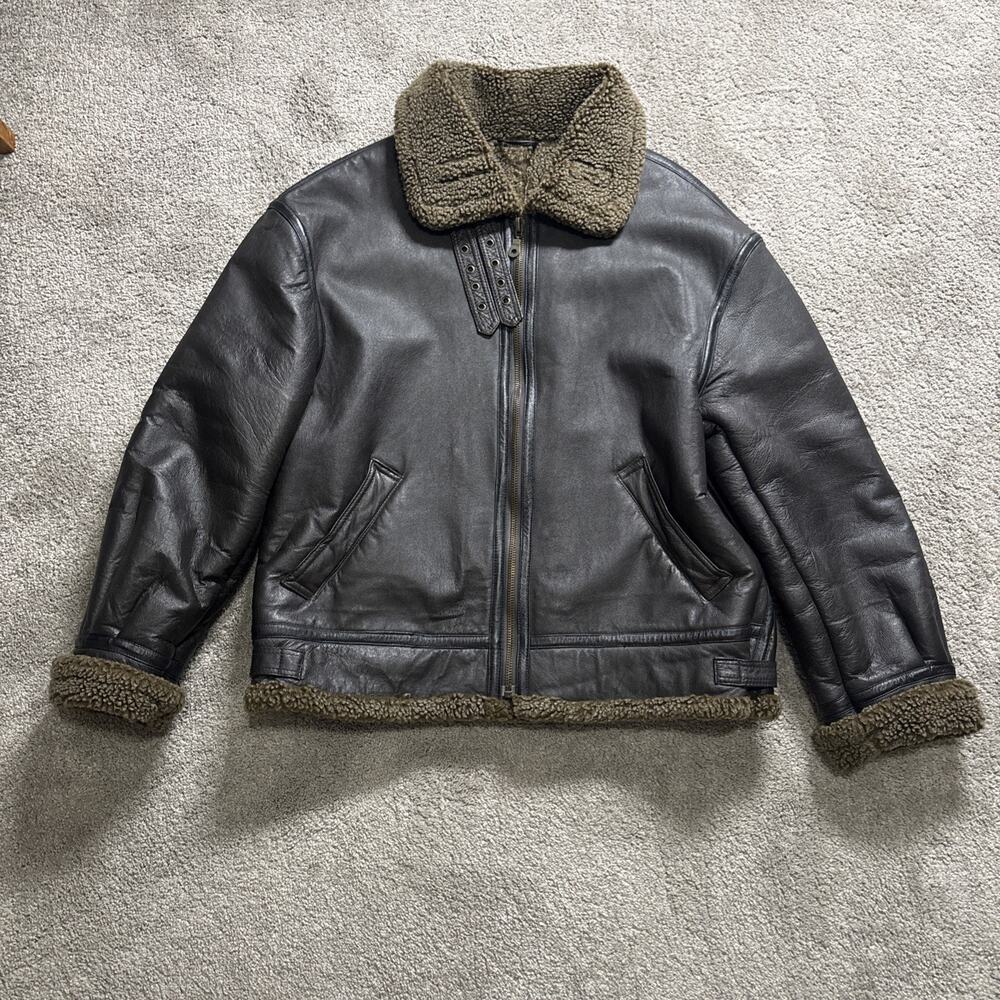 Vintage East West Rugged Leather Jacket Size Large Brown